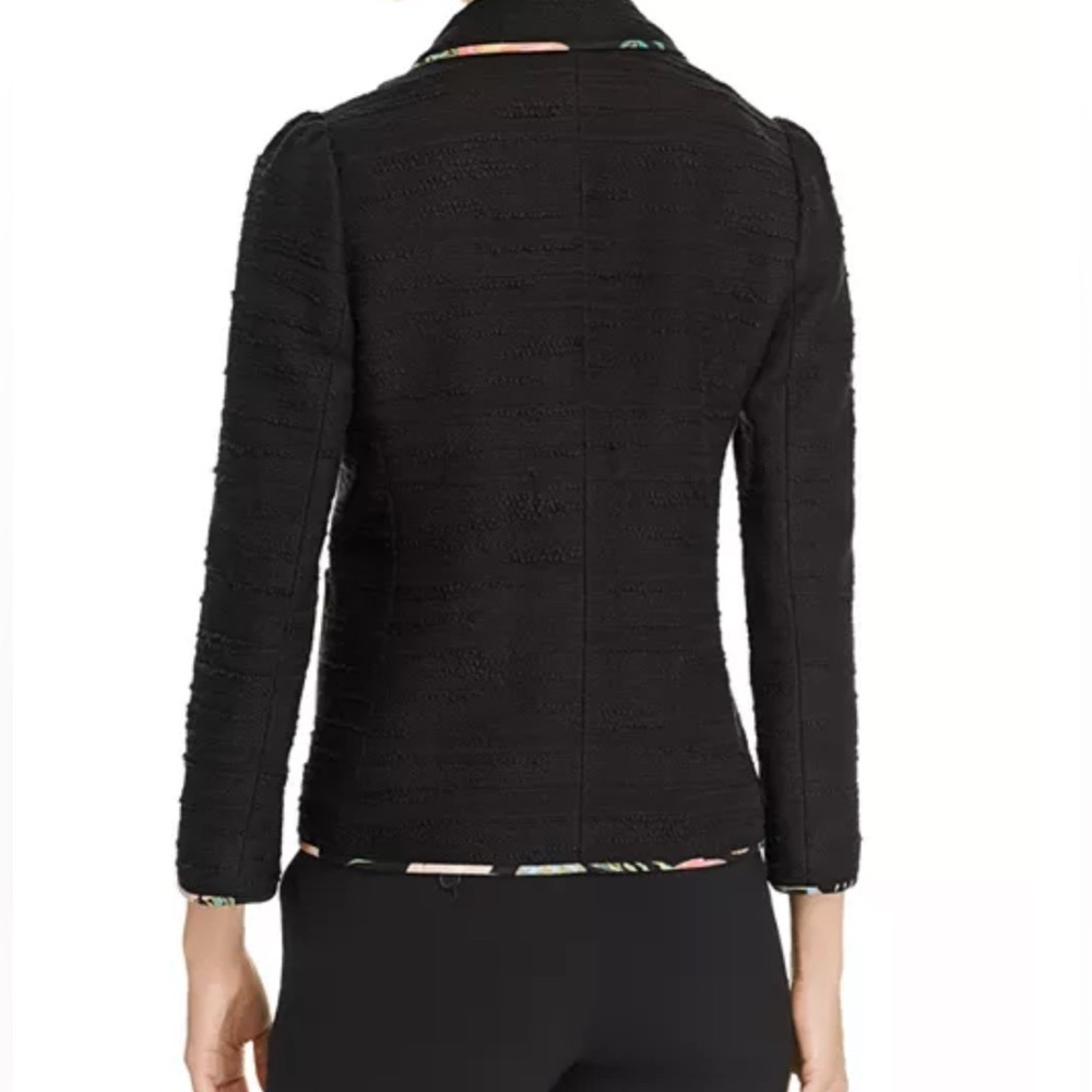 Kate Spade Black Blossom-Trimmed Tweed Blazer Size 10 MSRP 238.00 - Picture 2 of 14